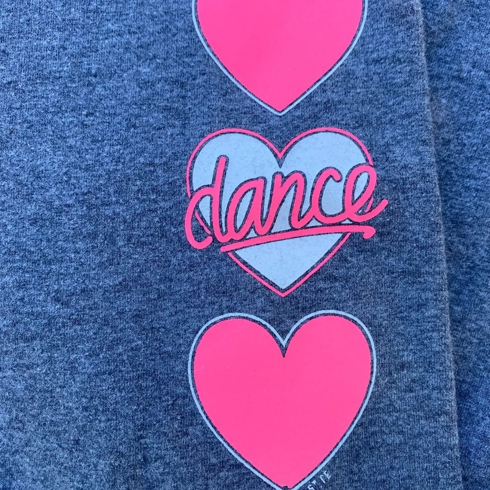 Justice Gray and Pink Heart Dance Leggings